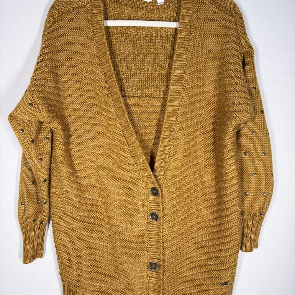 Volcom Women's Mustard Cardigan Sweater